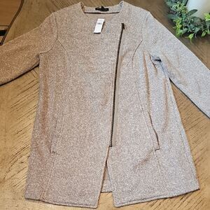 Banana Republic asymmetrical Tan Knit Jacket Size L NWT